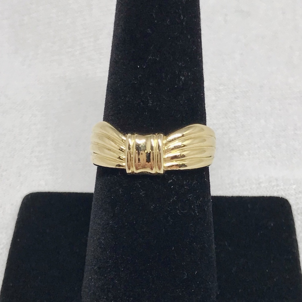 Vintage Gold Plated Bow Ring Size 7.5